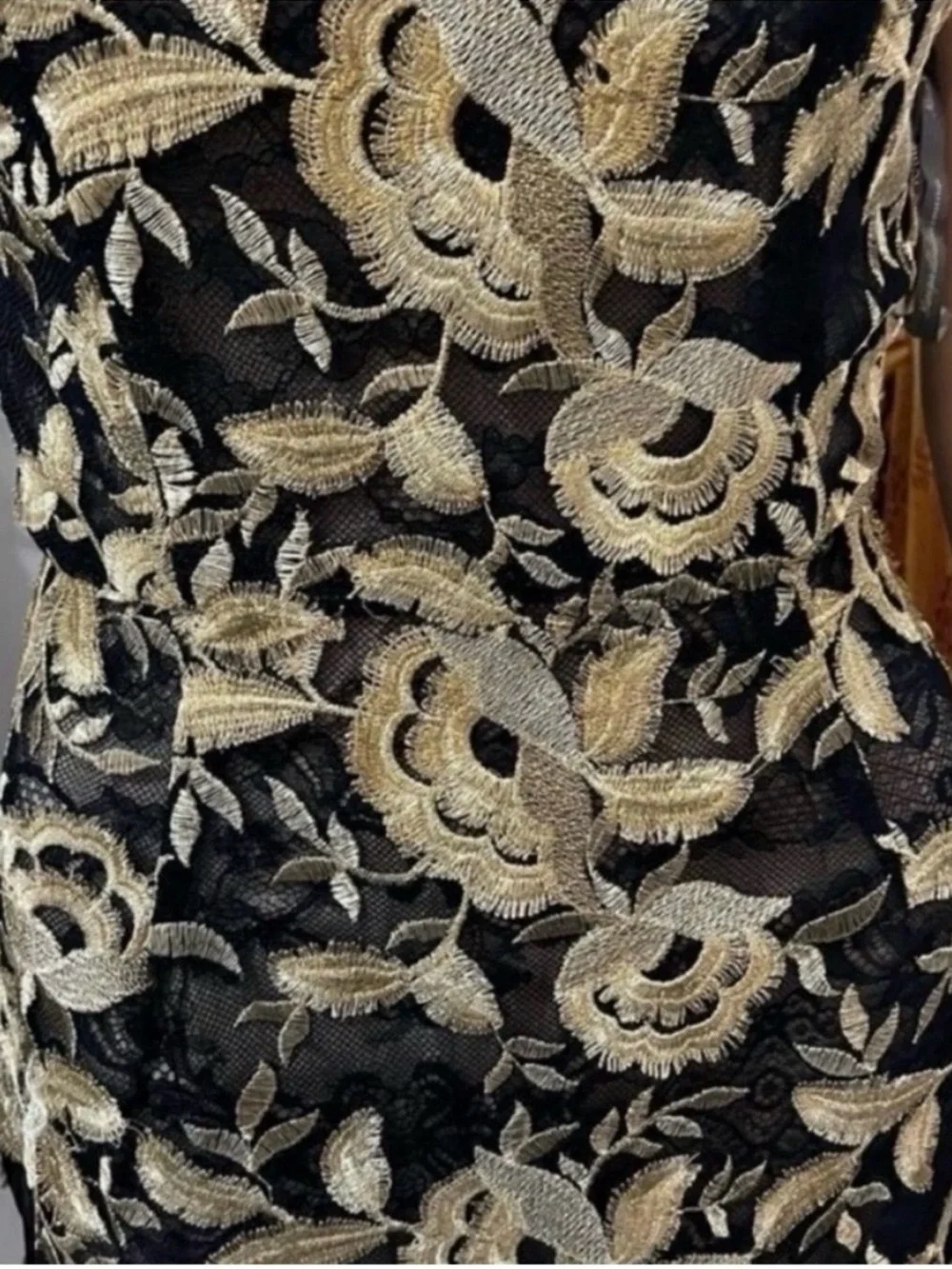 NWT Monique L’huillier Noir Embroidered Lace Dress- 4 - Picture 9 of 16
